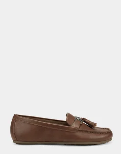 Comfortable Women's Loafer in Tan Faux Leather