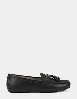 Comfortable Women's Loafer in Black Faux Leather