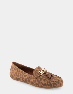 Comfortable Women's Loafer in Leopard Faux Suede