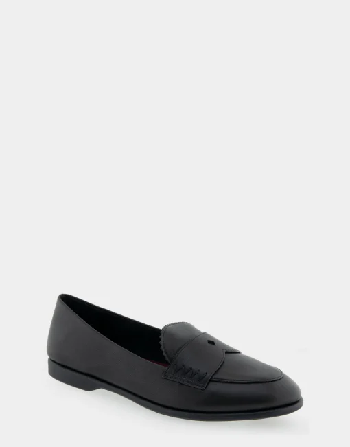 Comfortable Women's Loafer in Black Genuine Leather