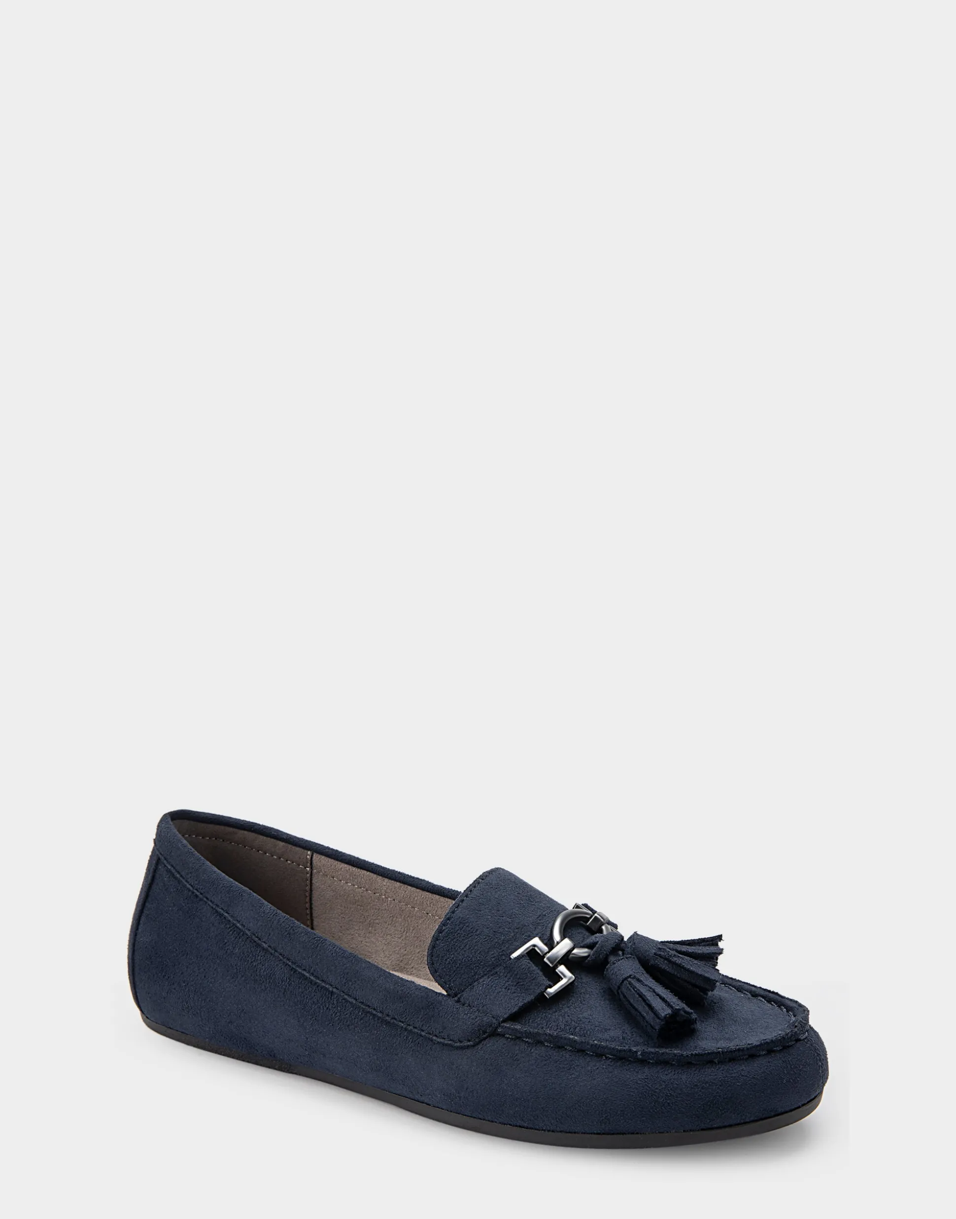 Comfortable Women's Loafer in Navy Faux Suede.