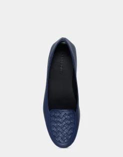 Comfortable Women's Loafer in Navy Faux Leather