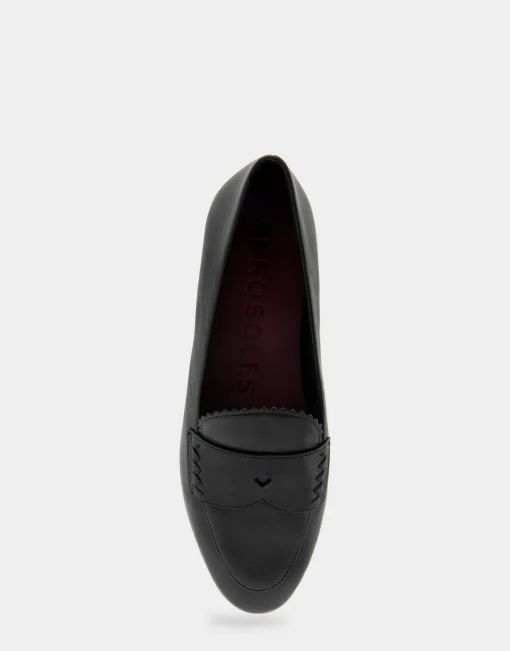 Comfortable Women's Loafer in Black Genuine Leather