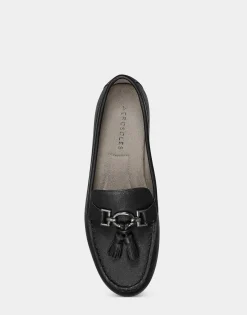 Comfortable Women's Loafer in Black Faux Leather