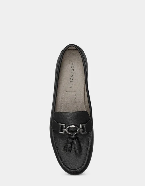 Comfortable Women's Loafer in Black Faux Leather