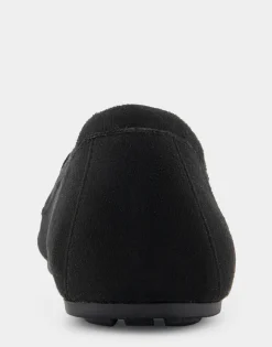 Comfortable Women's Loafer in Black Faux Suede.