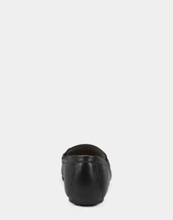 Comfortable Women's Loafer in Black Faux Leather