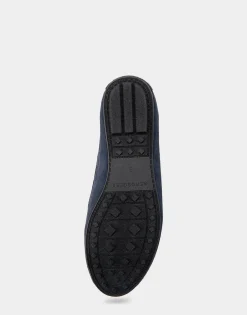 Comfortable Women's Loafer in Navy Faux Suede.