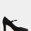 Comfortable Women's Mary Jane Stiletto Crepe Sole Pump in Black Suede
