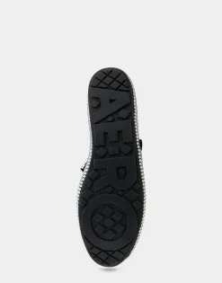 Comfortable Women's Mary Jane Flat in Black Satin Crystal
