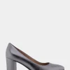 Comfortable Women's Mid Heel Pump in Gunmetal Genuine Leather