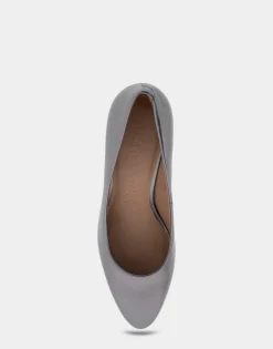 Comfortable Women's Mid Heel Pump in Gunmetal Genuine Leather