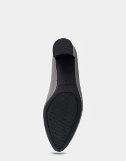 Comfortable Women's Mid Heel Pump in Gunmetal Genuine Leather