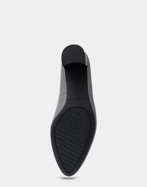 Comfortable Women's Mid Heel Pump in Gunmetal Genuine Leather