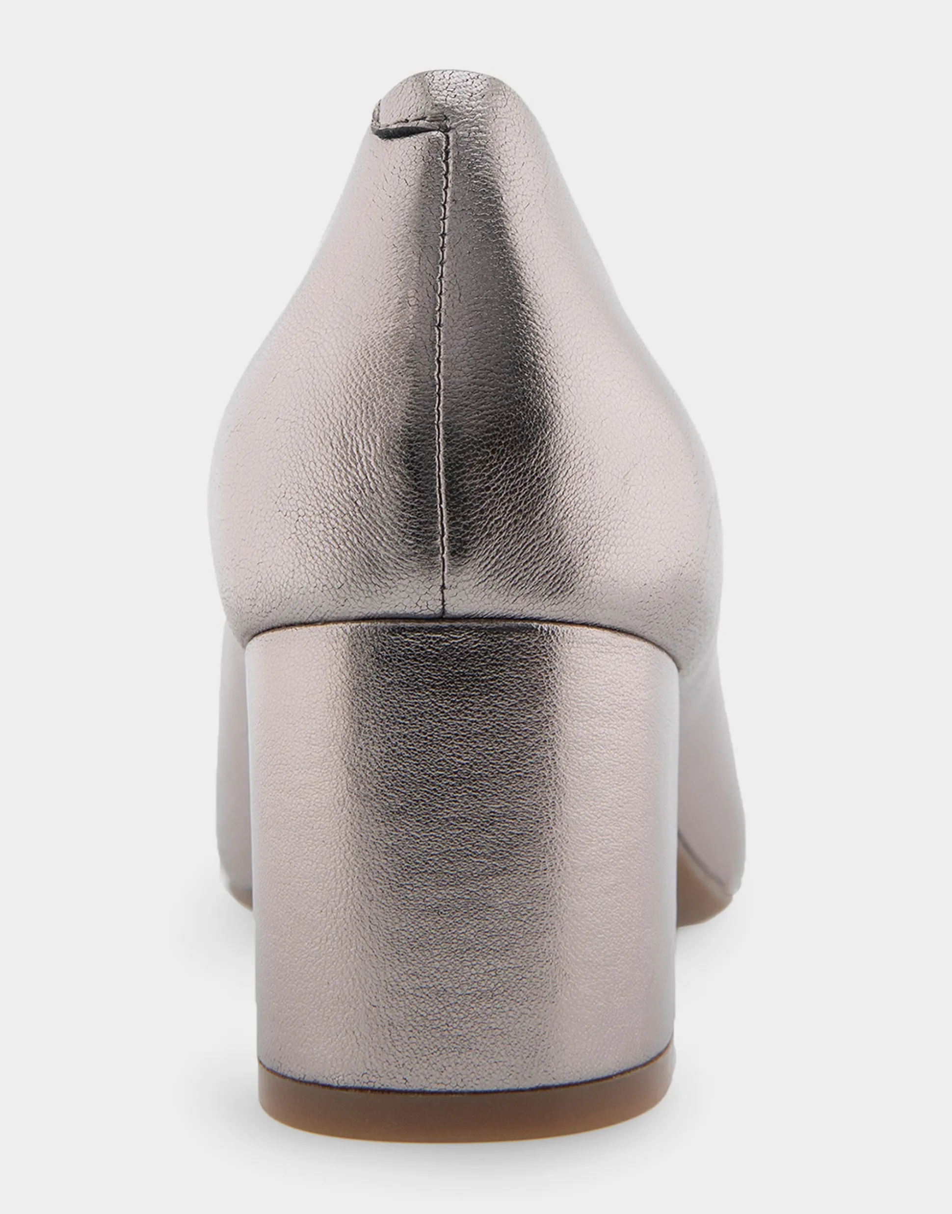 Comfortable Women's Mid Heel Pump in Champagne Genuine Leather