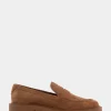 Comfortable Women's Molded Unit Loafer With Penny Keeper in Tobacco Suede