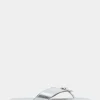 Comfortable Women's Ornamented Thong Sandal in Silver Faux Leather