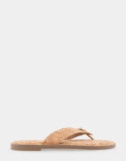 Comfortable Women's Ornamented Thong Sandal in Cork Cork