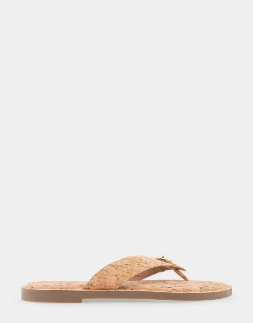 Comfortable Women's Ornamented Thong Sandal in Cork Cork
