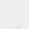 Comfortable Women's Ornamented Single Band Slide Sandal in Eggnog Leather
