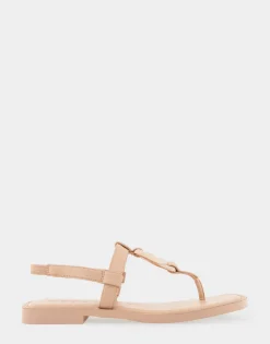 Comfortable Women's Ornamented Slingback Strap Thong Sandal in Cipria Faux Leather