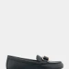 Comfortable Women's Ornamented Loafer in Black Faux Leather