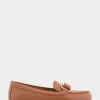 Comfortable Women's Ornamented Loafer in Tan Faux Leather