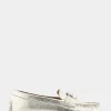 Comfortable Women's Ornamented Driver in Soft Gold Leather