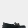 Comfortable Women's Ornamented Driver in Black Leather