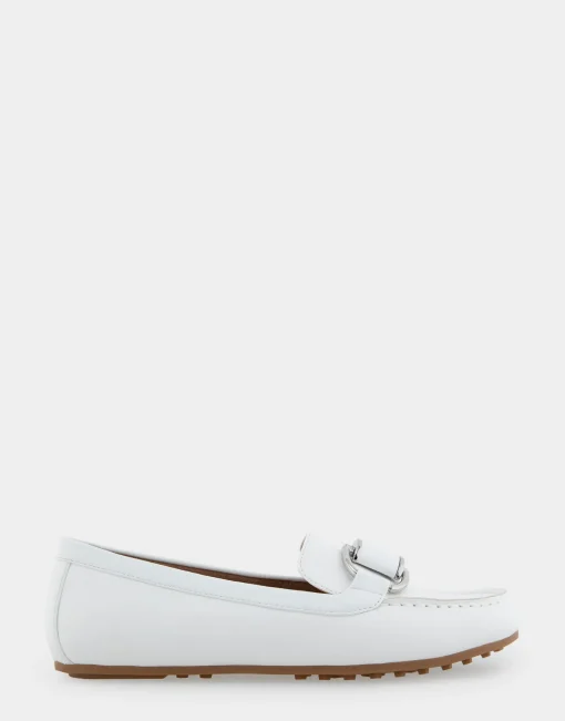 Comfortable Women's Ornamented Loafer in White Faux Leather