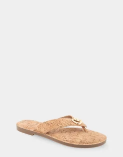 Comfortable Women's Ornamented Thong Sandal in Cork Cork