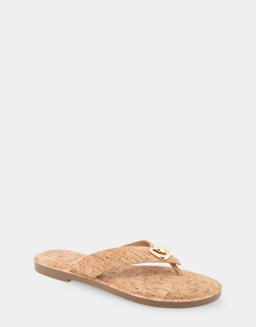 Comfortable Women's Ornamented Thong Sandal in Cork Cork