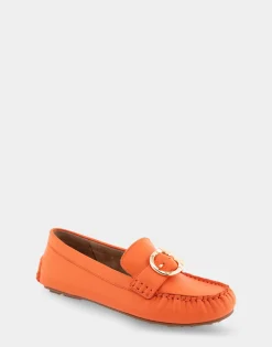 Comfortable Women's Ornamented Driver in Mandarin Leather