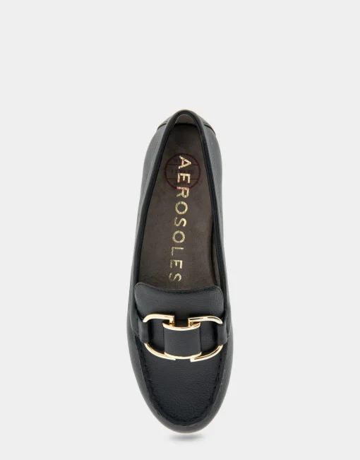 Comfortable Women's Ornamented Loafer in Black Faux Leather