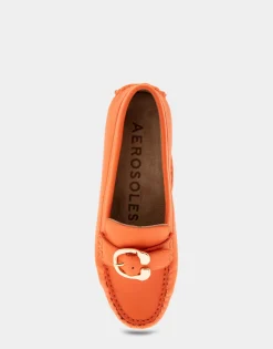 Comfortable Women's Ornamented Driver in Mandarin Leather