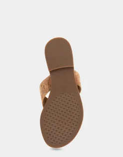 Comfortable Women's Ornamented Thong Sandal in Cork Cork