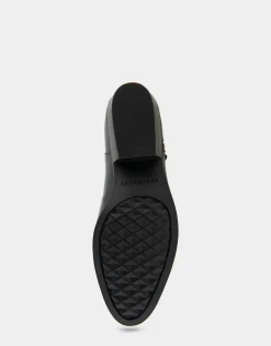 Comfortable Women's Ornamented Zipper Low Bootie in Black Burnished Leather Leather