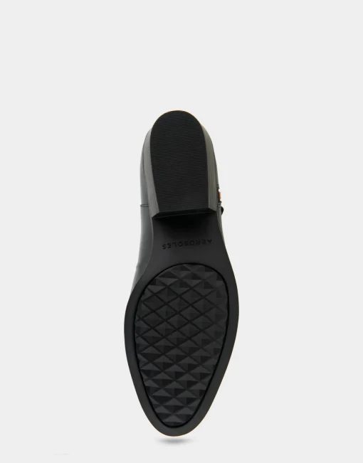 Comfortable Women's Ornamented Zipper Low Bootie in Black Burnished Leather Leather