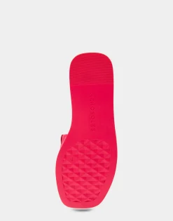 Comfortable Women's Ornamented Single Band Slide Sandal in Virtual Pink Leather