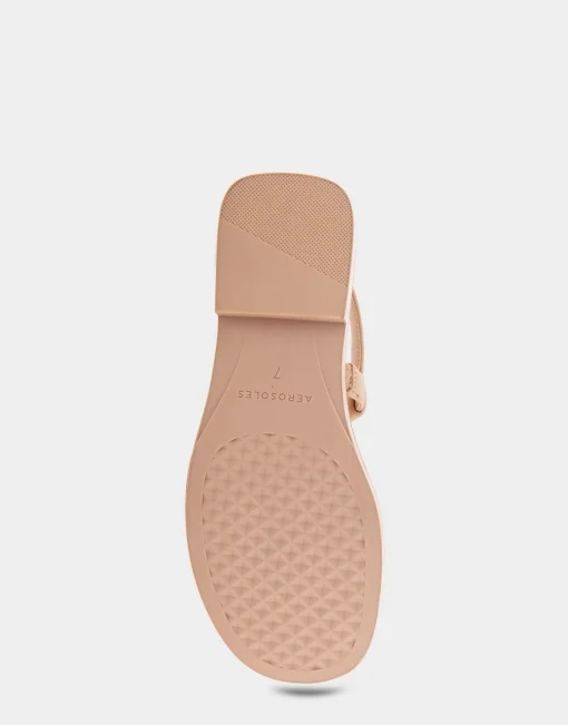 Comfortable Women's Ornamented Slingback Strap Thong Sandal in Cipria Faux Leather
