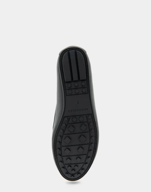 Comfortable Women's Ornamented Loafer in Black Faux Leather