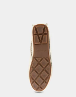 Comfortable Women's Ornamented Driver in Soft Gold Leather