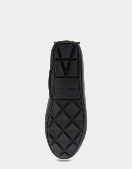 Comfortable Women's Ornamented Driver in Black Leather