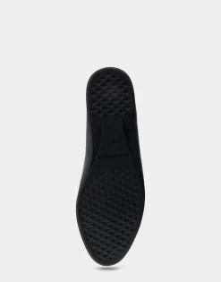Comfortable Women's Ornamented Flat in Navy Genuine Leather