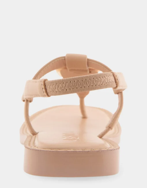 Comfortable Women's Ornamented Slingback Strap Thong Sandal in Cipria Faux Leather