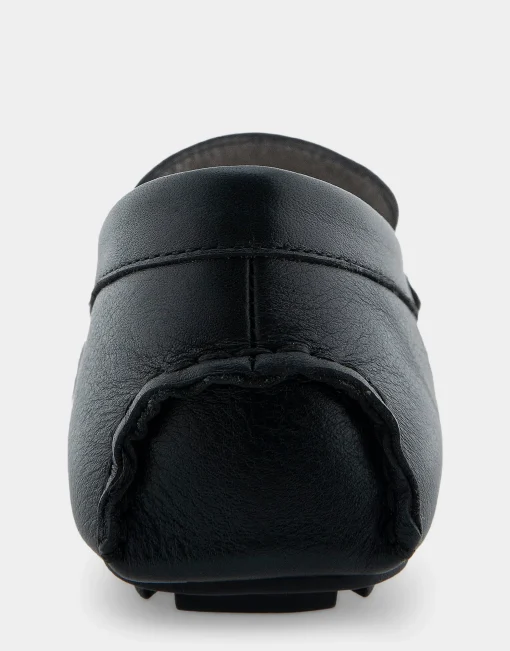 Comfortable Women's Ornamented Driver in Black Leather
