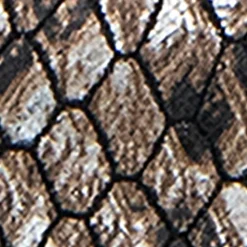 Comfortable Women's Ornamented Flat in Antique Bronze Snake Print Faux Leather Snake Faux Leather