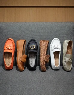 Comfortable Women's Ornamented Driver in Mandarin Leather