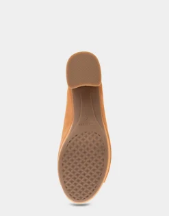 Comfortable Women's Peep Toe Platform Sandal in Tan Suede