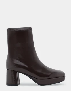 Comfortable Women's Platform Boot in Java Patent Faux Leather